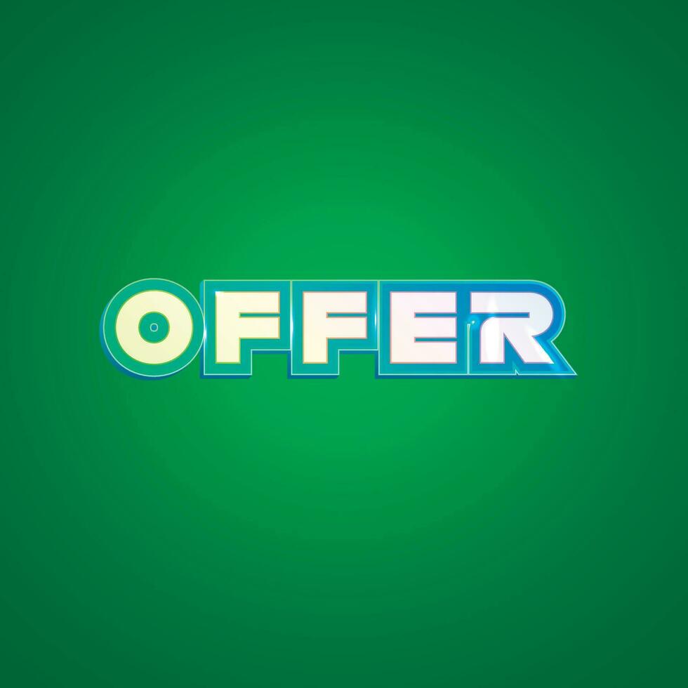 vetor oferta colorida 3d texto adesivos