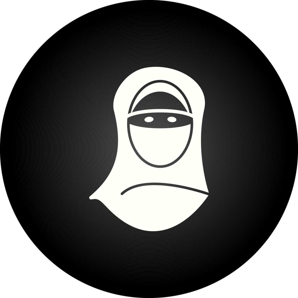 mulher com ícone de vetor de niqab