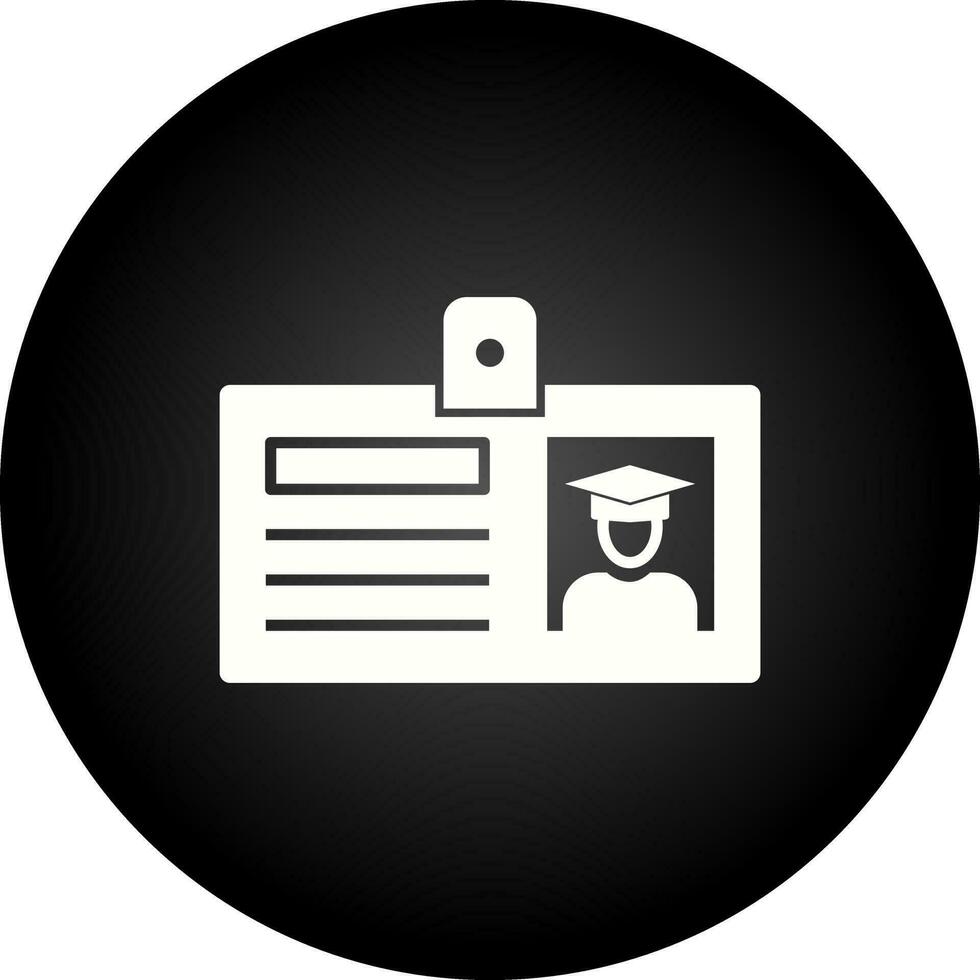 ícone de vetor de cartão de identificação de estudante