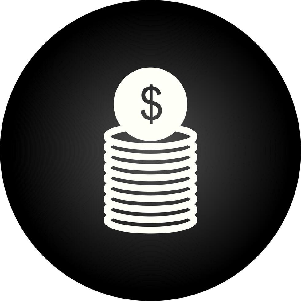 ícone de vetor de moedas de dólar