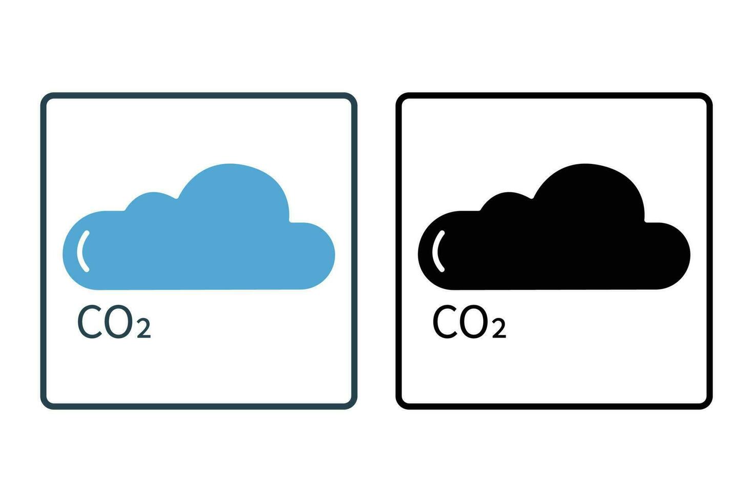 carbono dióxido ícone ilustração. ícone relacionado para global aquecimento, co2. sólido ícone estilo. simples vetor Projeto editável