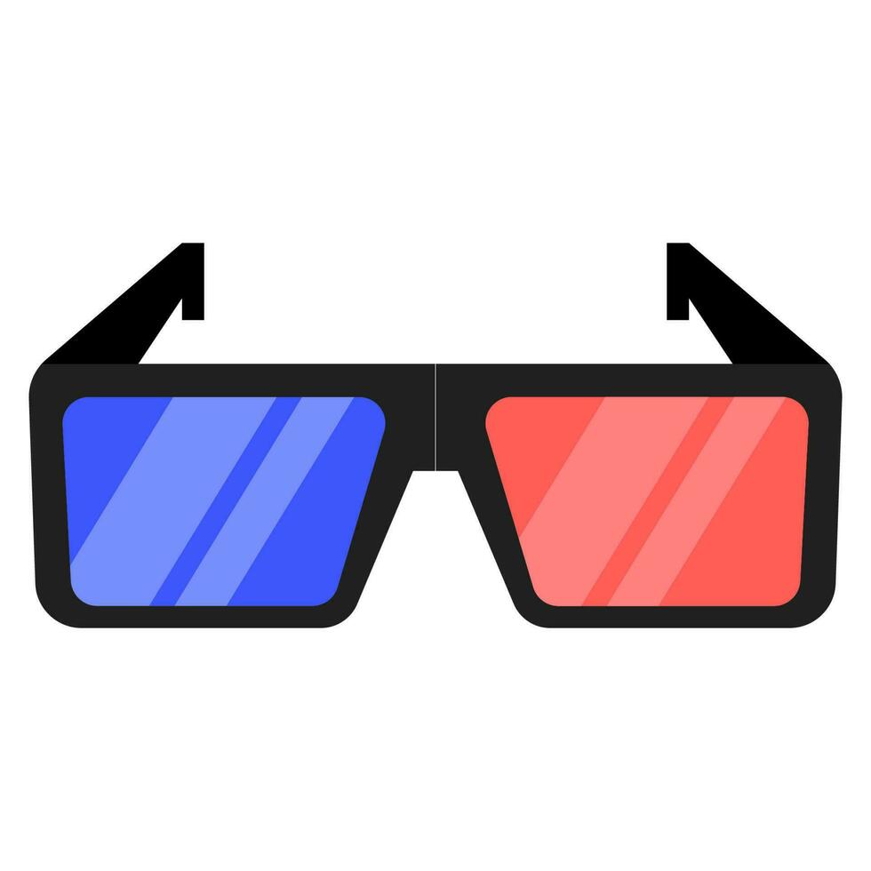 3d oculos de sol azul e vermelho vetor ilustração