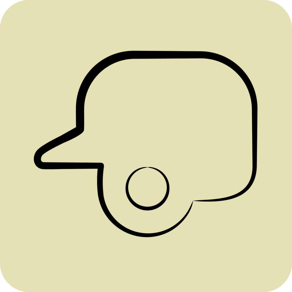 ícone rebatidas capacete. relacionado para Esportes equipamento símbolo. mão desenhado estilo. simples Projeto editável. simples ilustração vetor