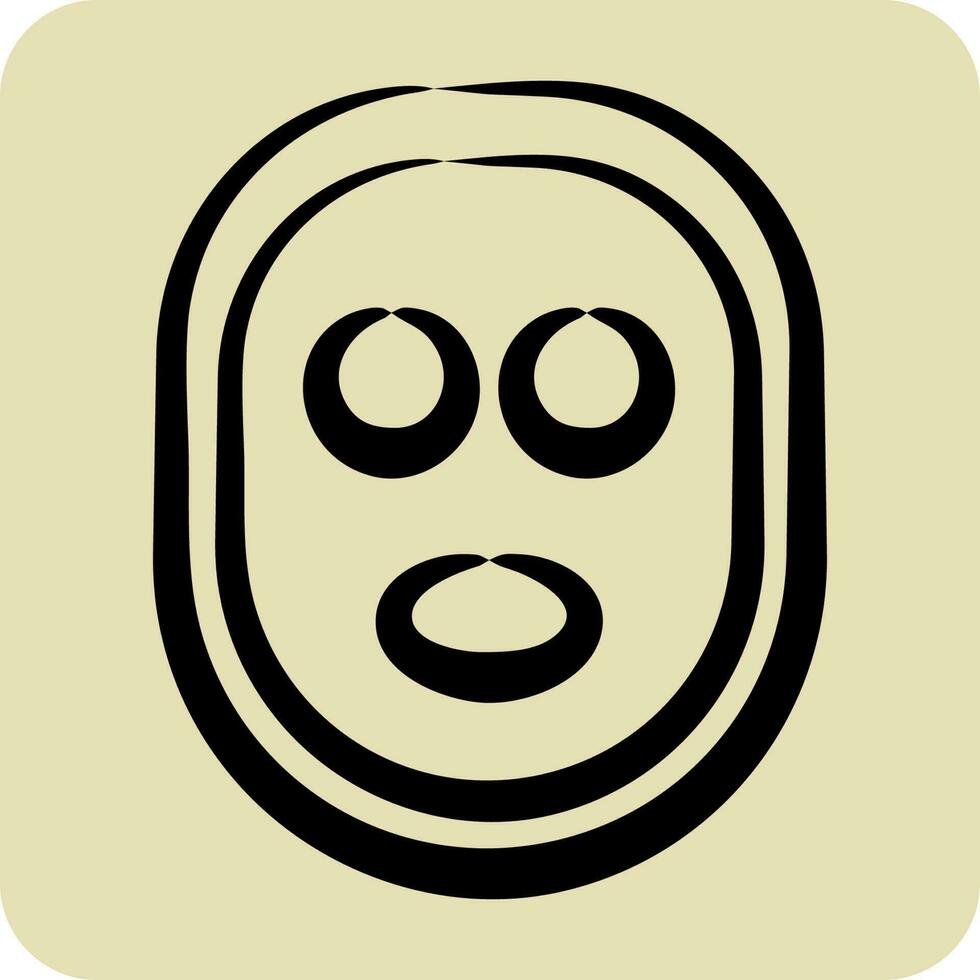 ícone facial mascarar. relacionado para barbearia símbolo. glifo estilo. beleza salão. simples ilustração vetor