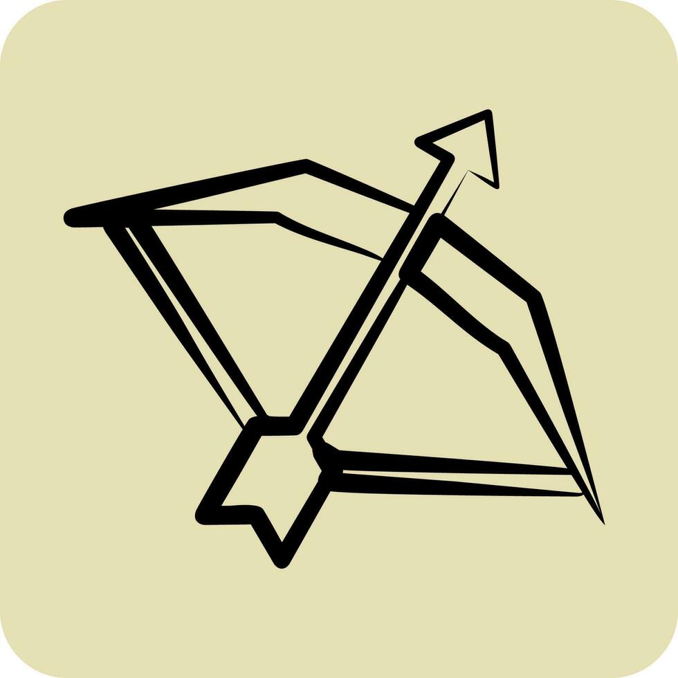 ícone arco. relacionado para Esportes equipamento símbolo. mão desenhado estilo. simples Projeto editável. simples ilustração vetor