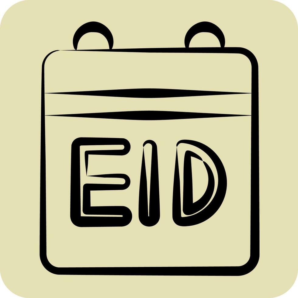 ícone calendário. relacionado para eid al fitr símbolo. glifo estilo. islâmico. ramadã. simples ilustração vetor