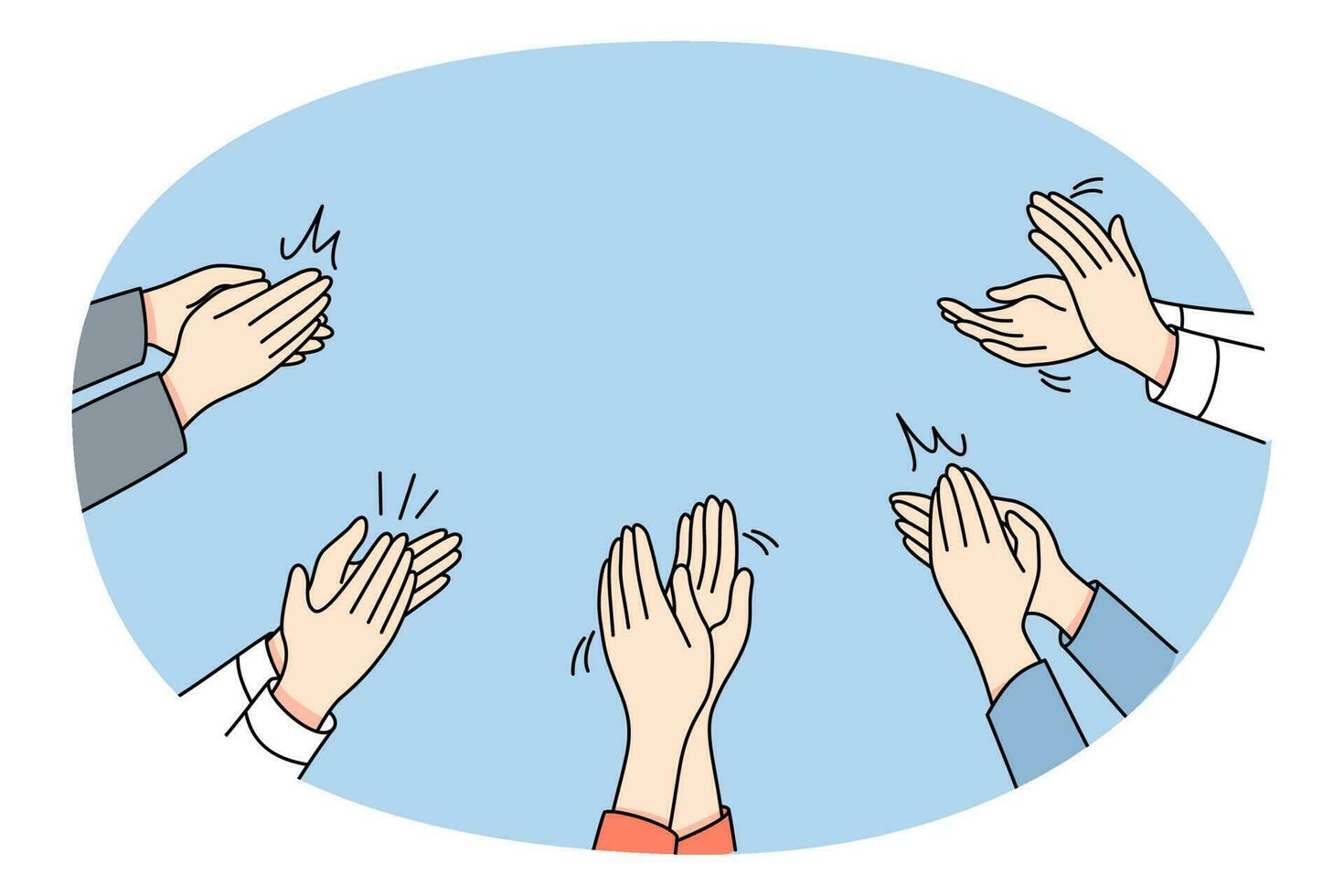 diverso pessoas aplaudir mãos mostrar apreciação vetor