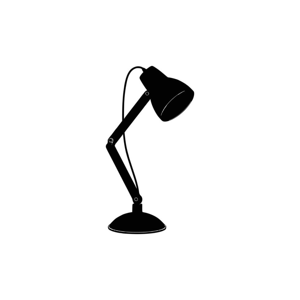 mesa luz silhueta, lâmpadas plano estilo vetor ilustração. Preto luz, luminária silhueta definir, lâmpadas definir.