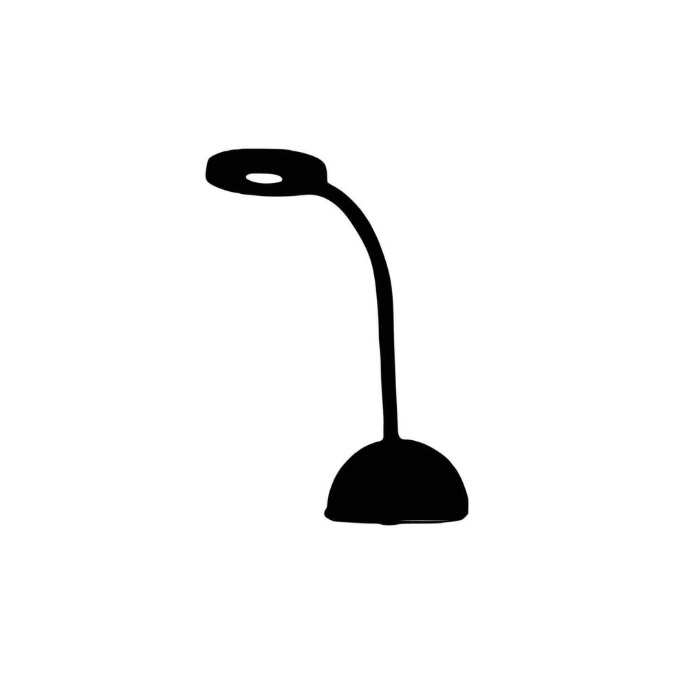 mesa luz silhueta, lâmpadas plano estilo vetor ilustração. Preto luz, luminária silhueta definir, lâmpadas definir.