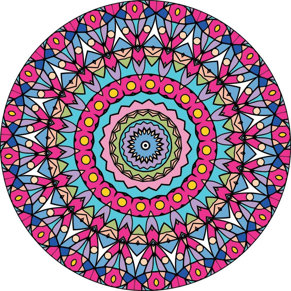 fundo abstrato colorido mandala. padrões de terapia anti-stress vetor