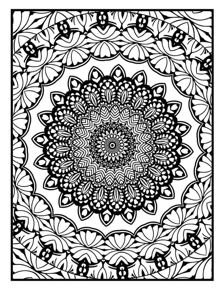 decorativo floral mehndi Projeto estilo coloração livro página ilustração mão desenhado vetor