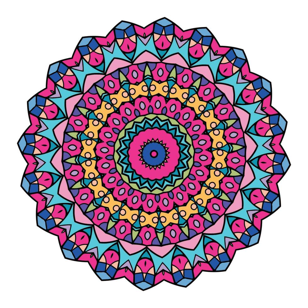 fundo abstrato colorido mandala. padrões de terapia anti-stress vetor