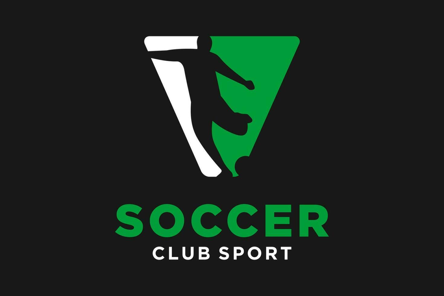 vetor iniciais carta v com futebol criativo geométrico moderno logotipo Projeto.