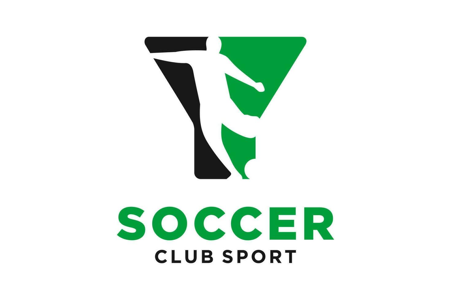 vetor iniciais carta y com futebol criativo geométrico moderno logotipo Projeto.