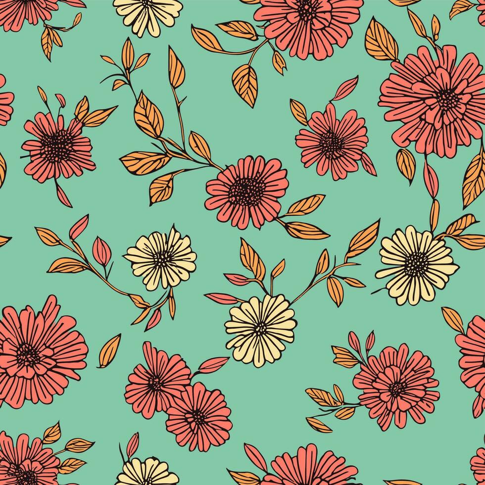 vetor retro vintage abstrato floral desatado superfície padronizar para produtos ou invólucro papel imprime.