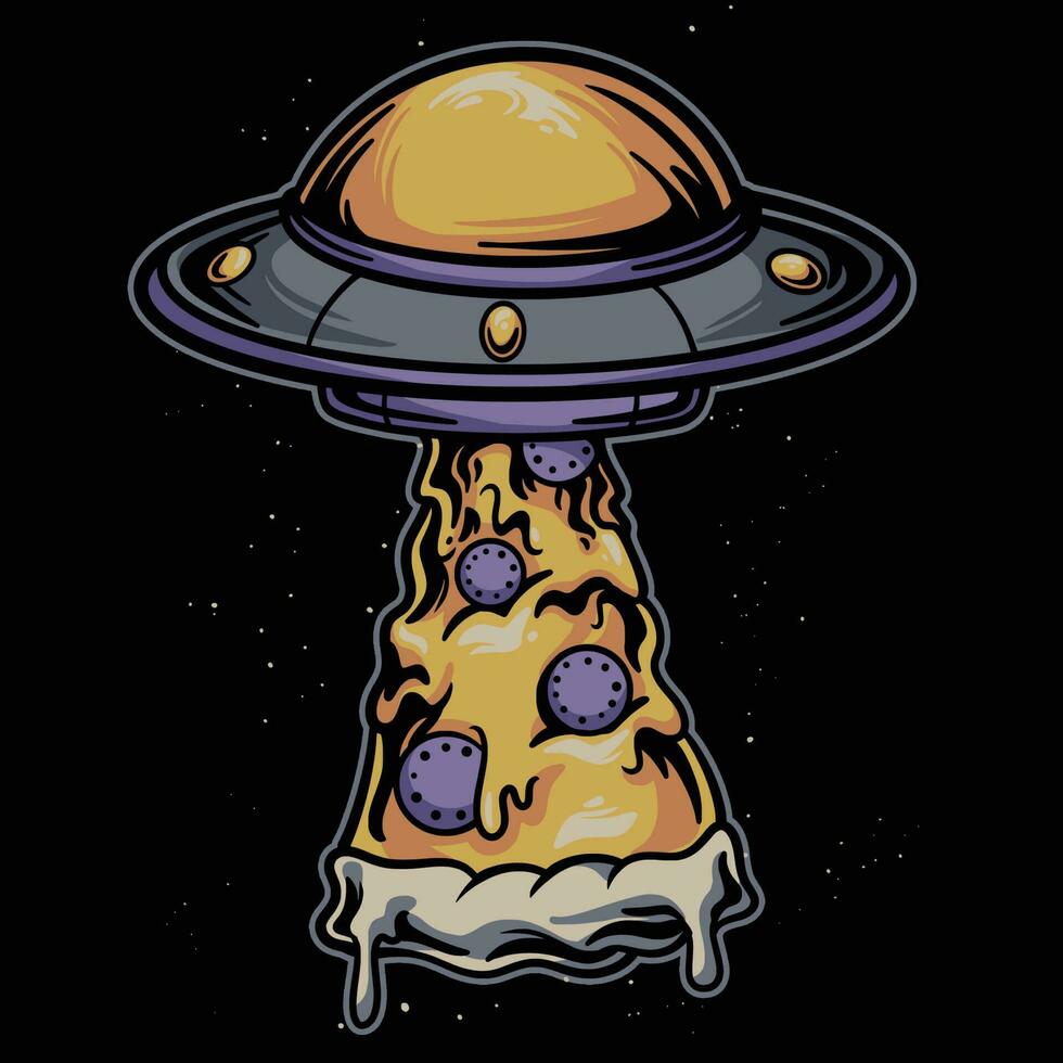 estrangeiro UFO pizza vetor