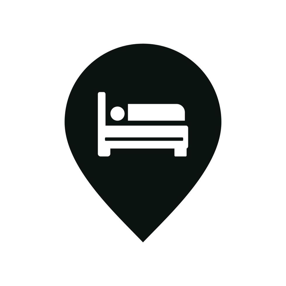 hotel mapa PIN vetor ícone