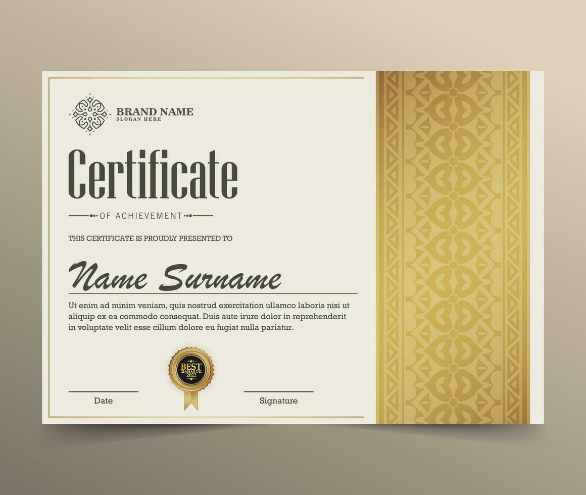 certificado de realização melhor prêmio diploma vetor