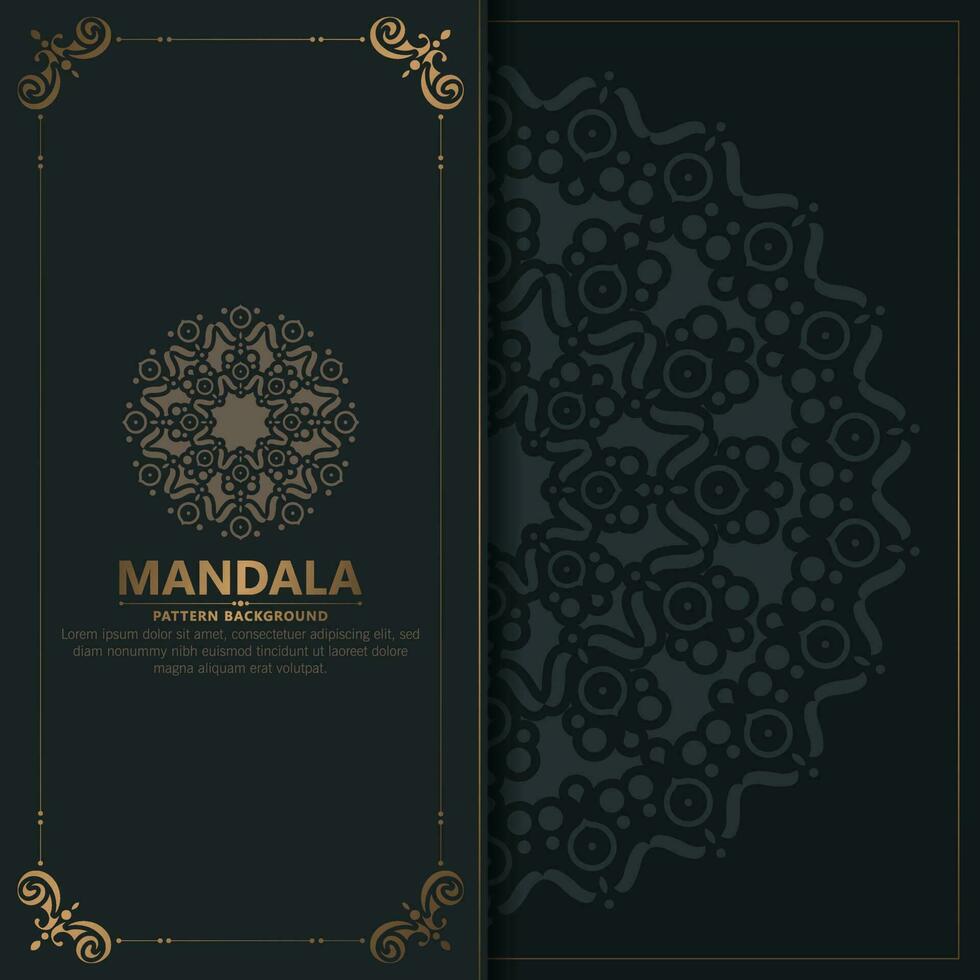 Fundo de mandala ornamental de luxo com padrão oriental islâmico árabe estilo premium vetor