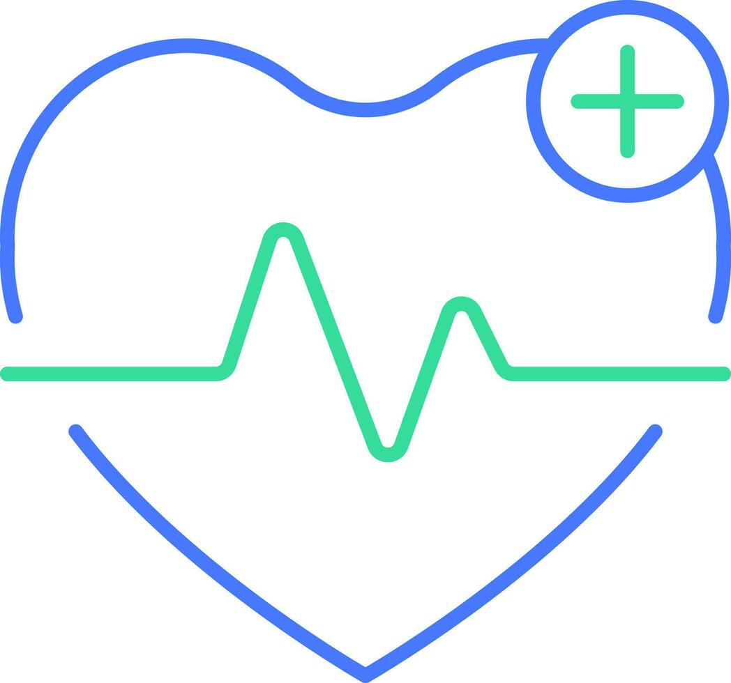 ekg e ecg linha ícone vetor