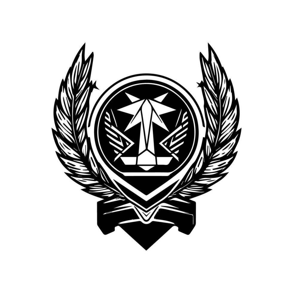 ficar de pé alta com nosso Forte e orgulhoso exército logotipo Projeto. isto negrito ilustração é perfeito para militares e patriótico marcas. vetor