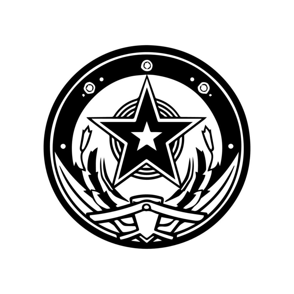 ficar de pé alta com nosso Forte e orgulhoso exército logotipo Projeto. isto negrito ilustração é perfeito para militares e patriótico marcas. vetor