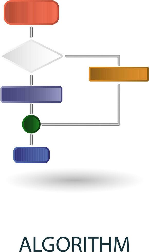 algoritmo ícone. 3d ilustração a partir de artificial inteligência coleção. criativo algoritmo 3d ícone para rede projeto, modelos, infográficos e Mais vetor