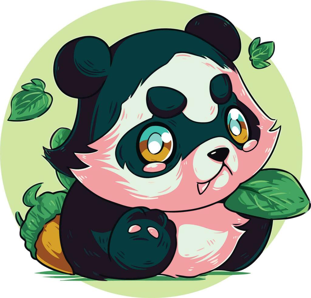 realista grande panda sentado e comendo bambu isolado ilustração 25850852  Vetor no Vecteezy