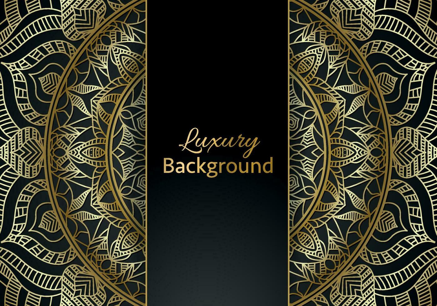 luxo mandala fundo ornamental, arabesco estilo com dourado arabesco padronizar estilo. decorativo mandala enfeite para impressão vetor