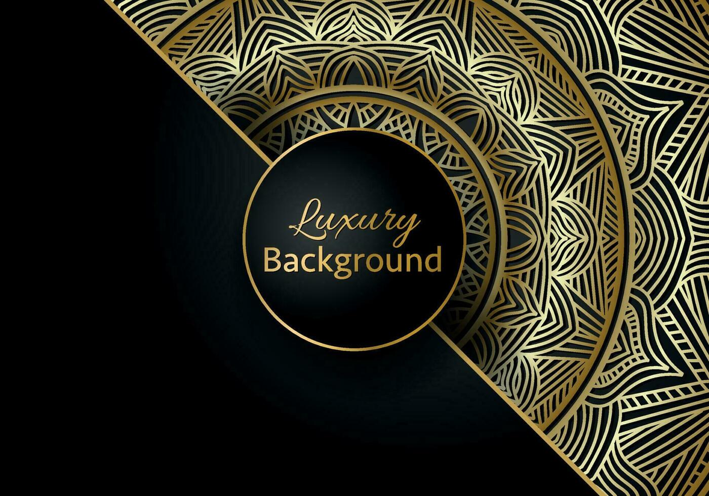 luxo mandala fundo ornamental, arabesco estilo com dourado arabesco padronizar estilo. decorativo mandala enfeite para impressão vetor