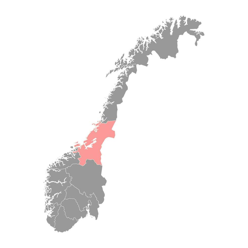 trondelag município mapa, administrativo região do Noruega. vetor ilustração.