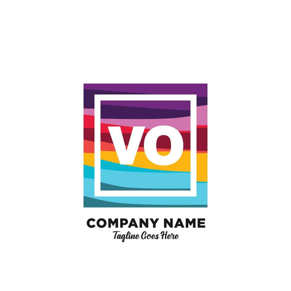 vo inicial logotipo com colorida modelo vetor. vetor