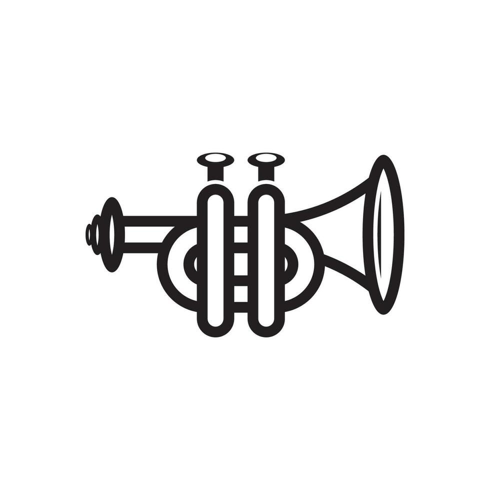 trompete de ícone simples de instrumento musical para música jazz vetor