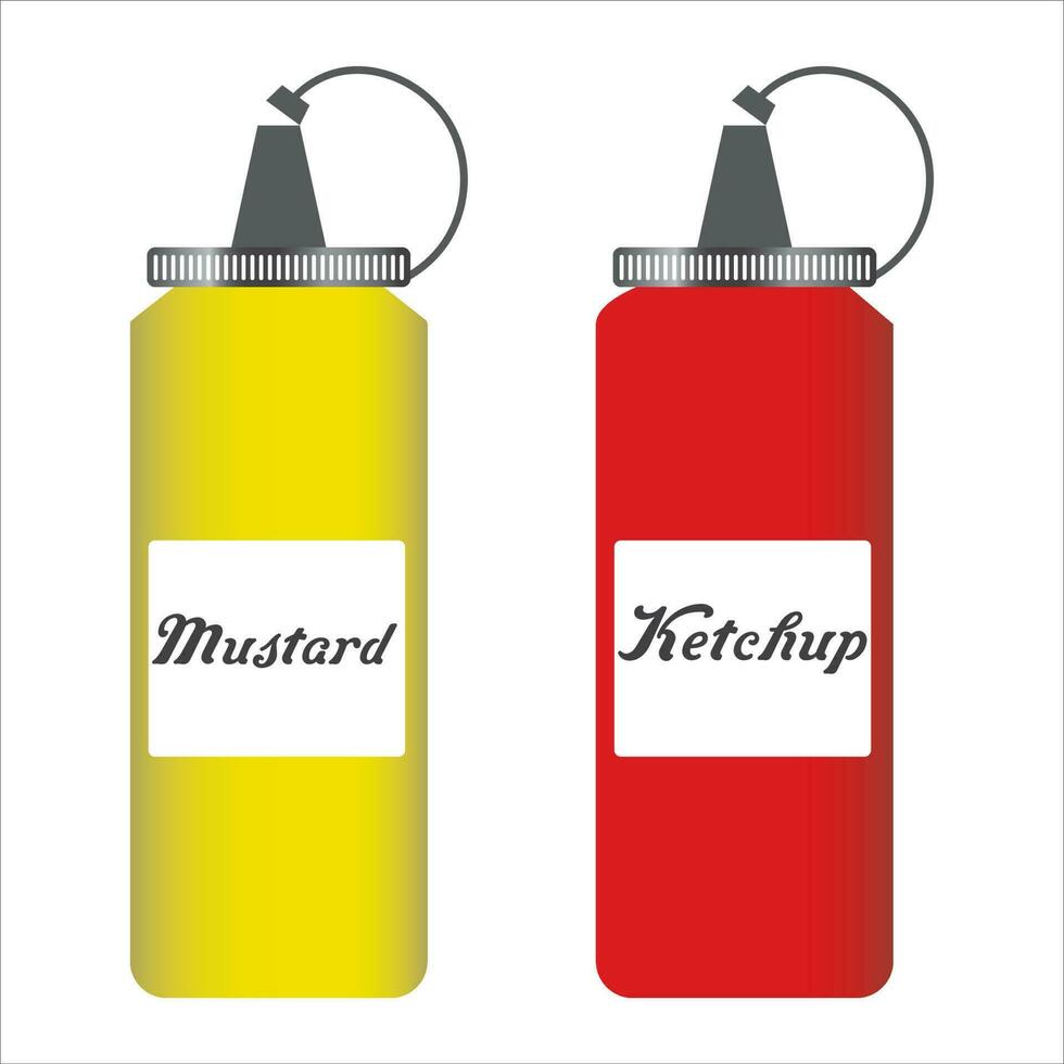 mostarda e ketchup ícone, vetor, ilustração, símbolo vetor