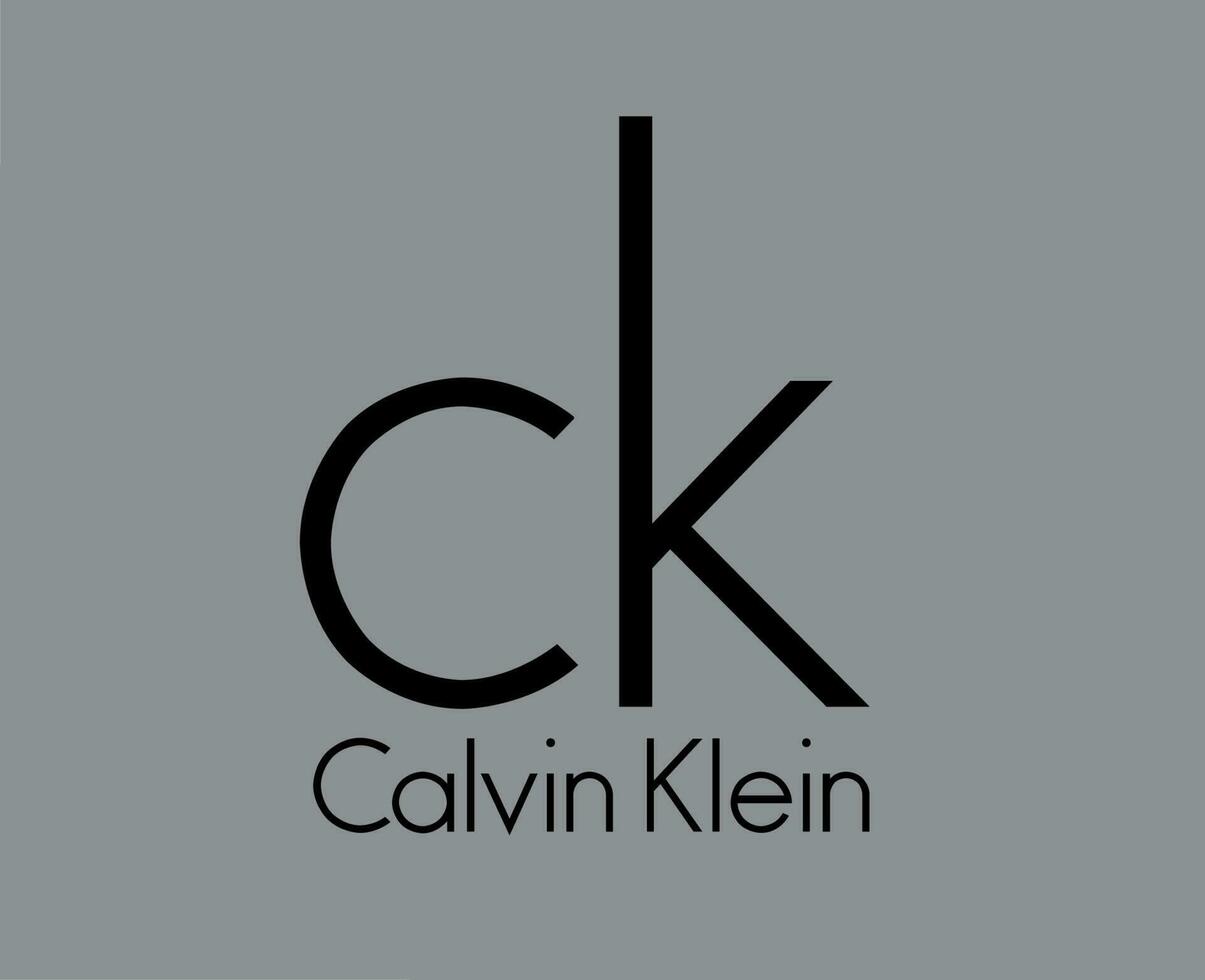 Calvin klein logotipo marca roupas símbolo com nome Preto Projeto moda vetor ilustração com cinzento fundo