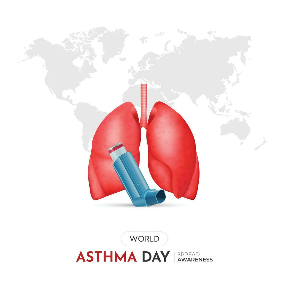 postagem de mídia social do dia mundial da asma vetor