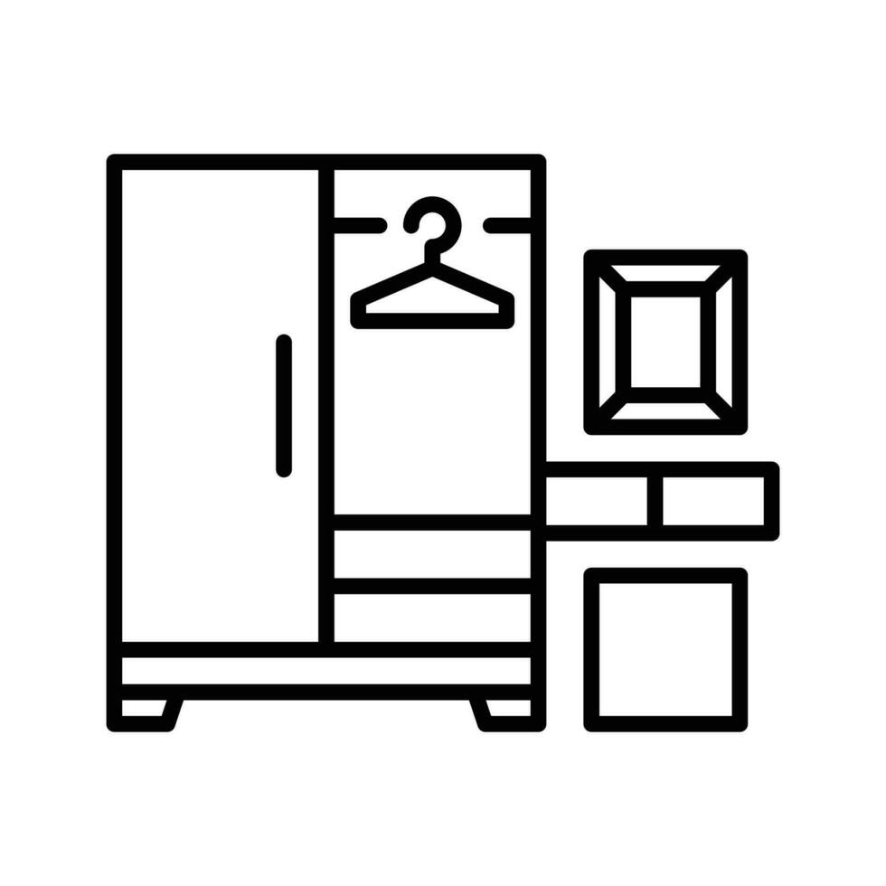 armário de roupa linha vetor esboço ícone . simples estoque ilustração estoque