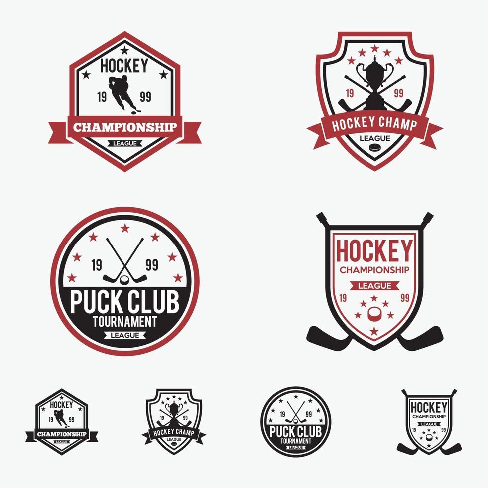 emblemas de logotipo de clube de hóquei modelos de design de vetor
