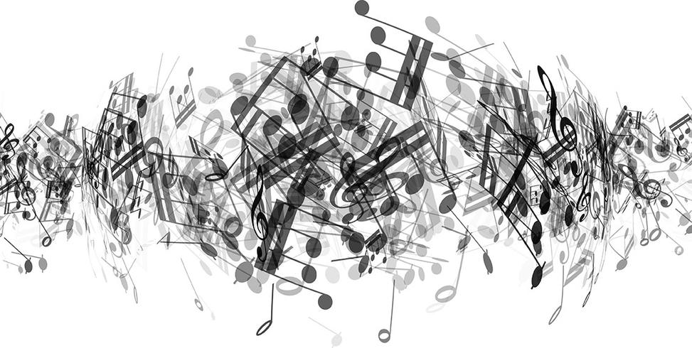 Fundo de notas de música abstrata vetor