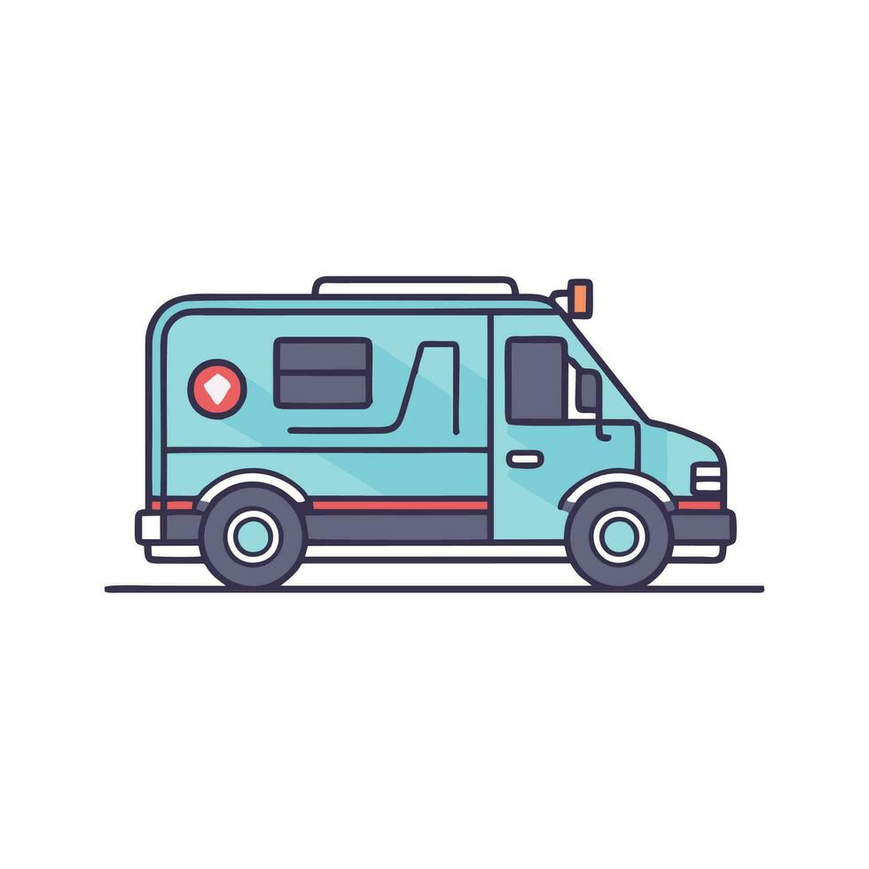 ilustração em vetor veículo médico ambulância carro isolada no fundo branco