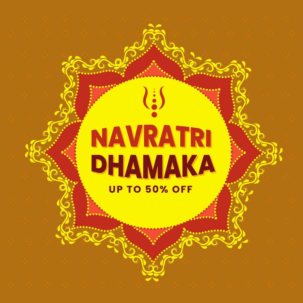 navratri dhamaka poster Projeto com mandala padronizar. vetor