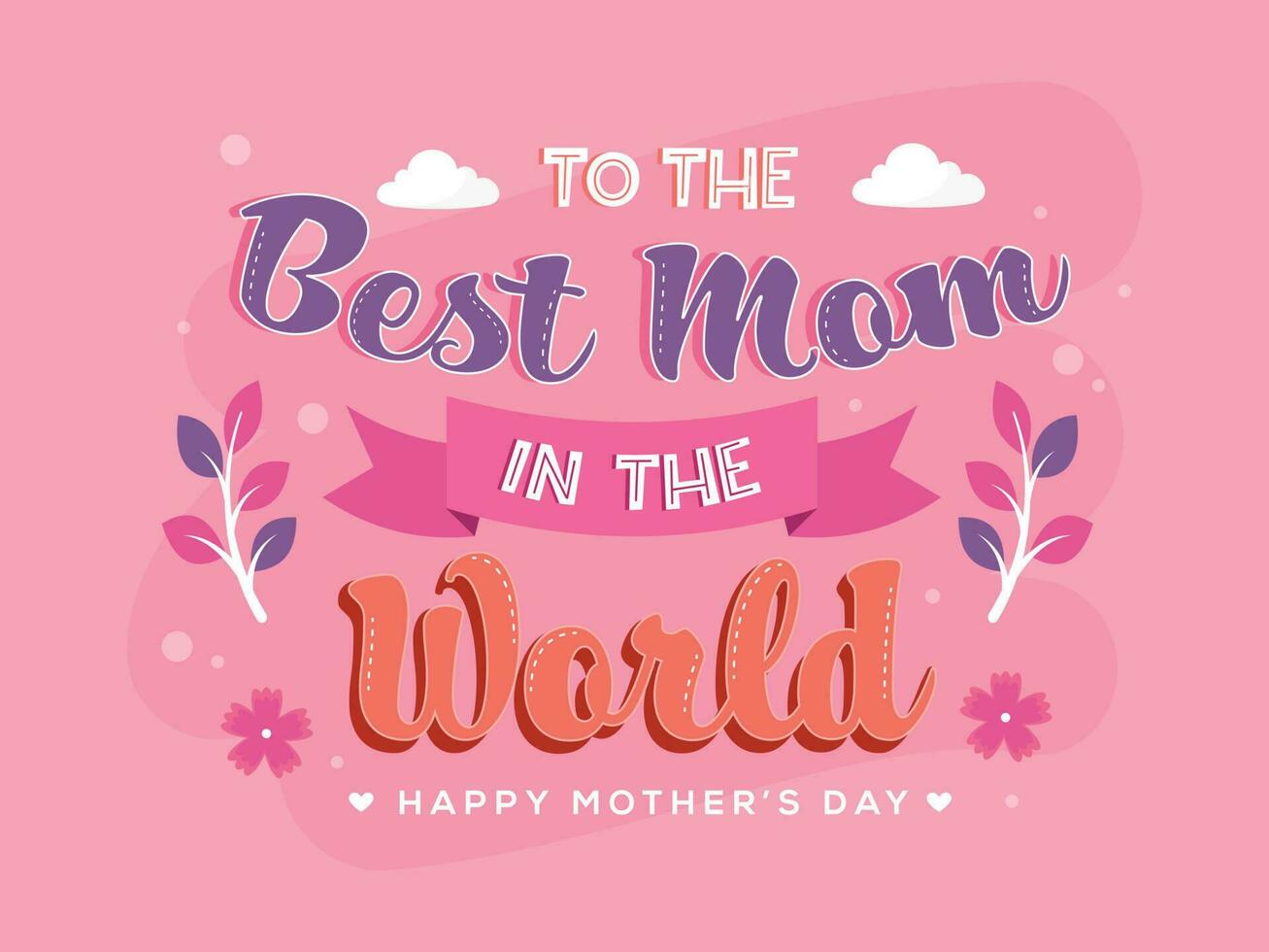 para a melhor mãe dentro a mundo Fonte em Rosa fundo para feliz mãe dia conceito. vetor