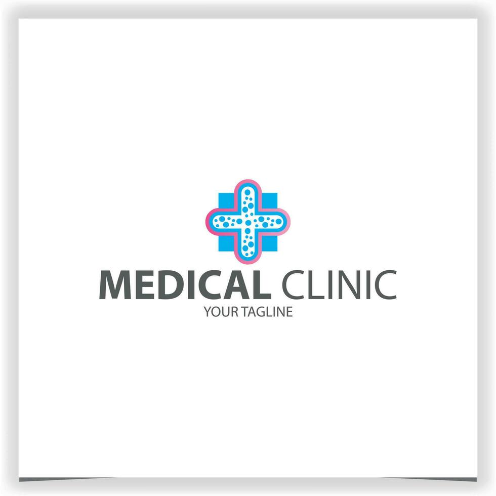 médico clínica Cuidado logotipo Prêmio elegante modelo vetor eps 10
