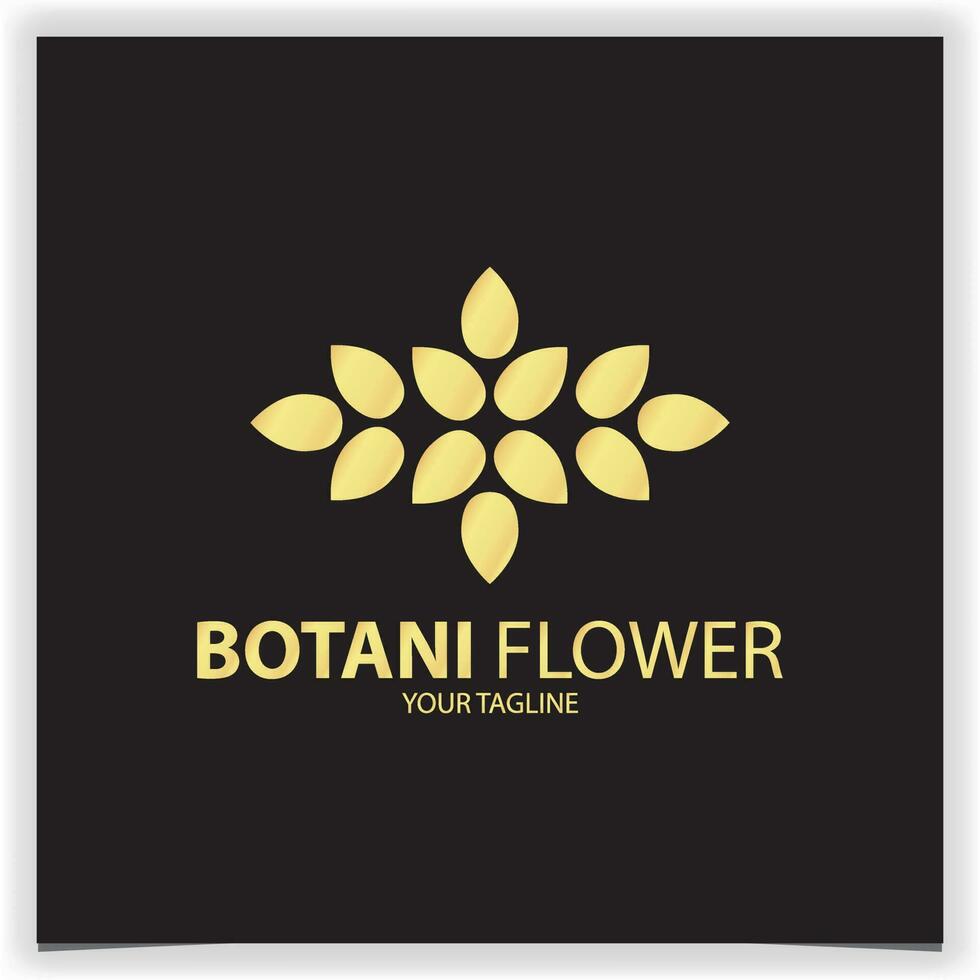 luxo ouro botânica folha flor enfeite vintage logotipo Prêmio elegante modelo vetor eps 10