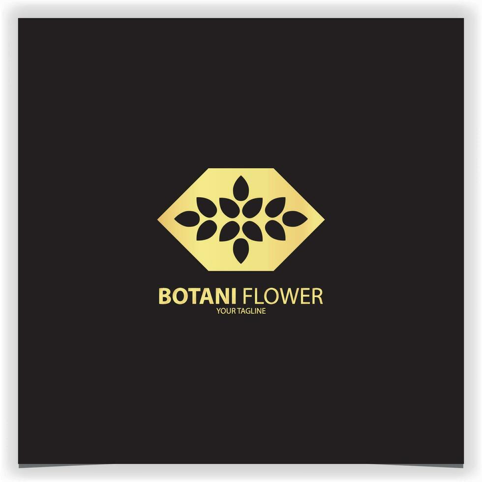 luxo ouro botânica folha flor enfeite vintage logotipo Prêmio elegante modelo vetor eps 10