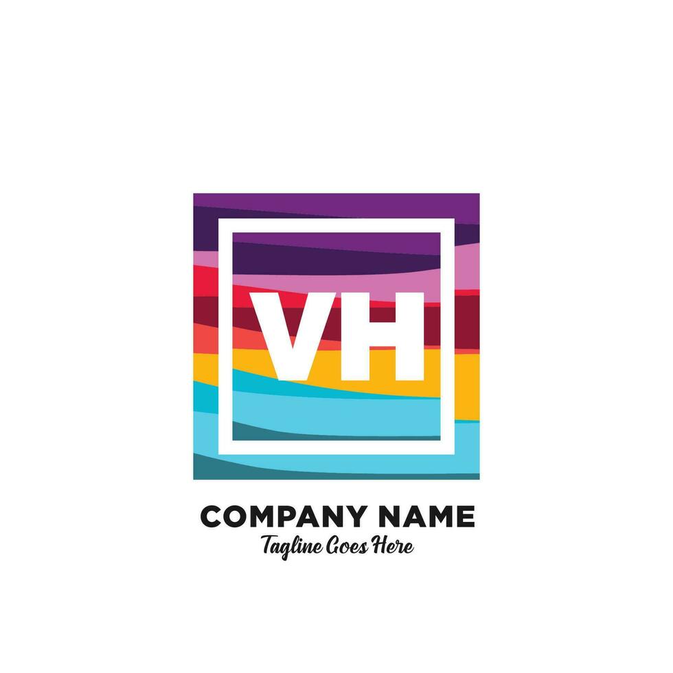 vh inicial logotipo com colorida modelo vetor. vetor