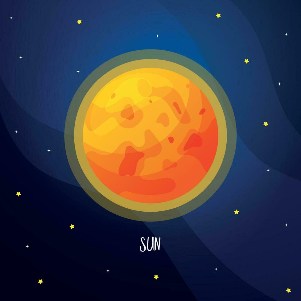 desenho animado Sol planeta para crianças vetor