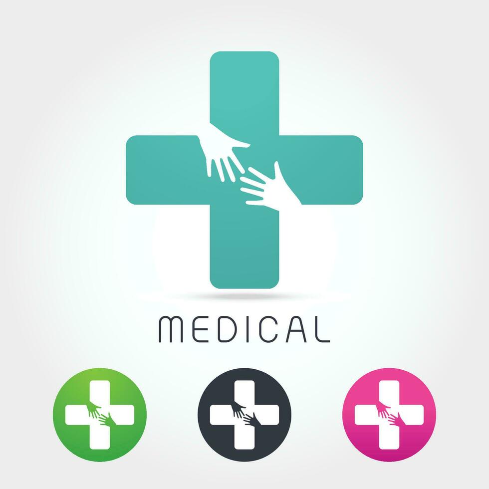 médico farmacia logotipo Projeto modelo vetor