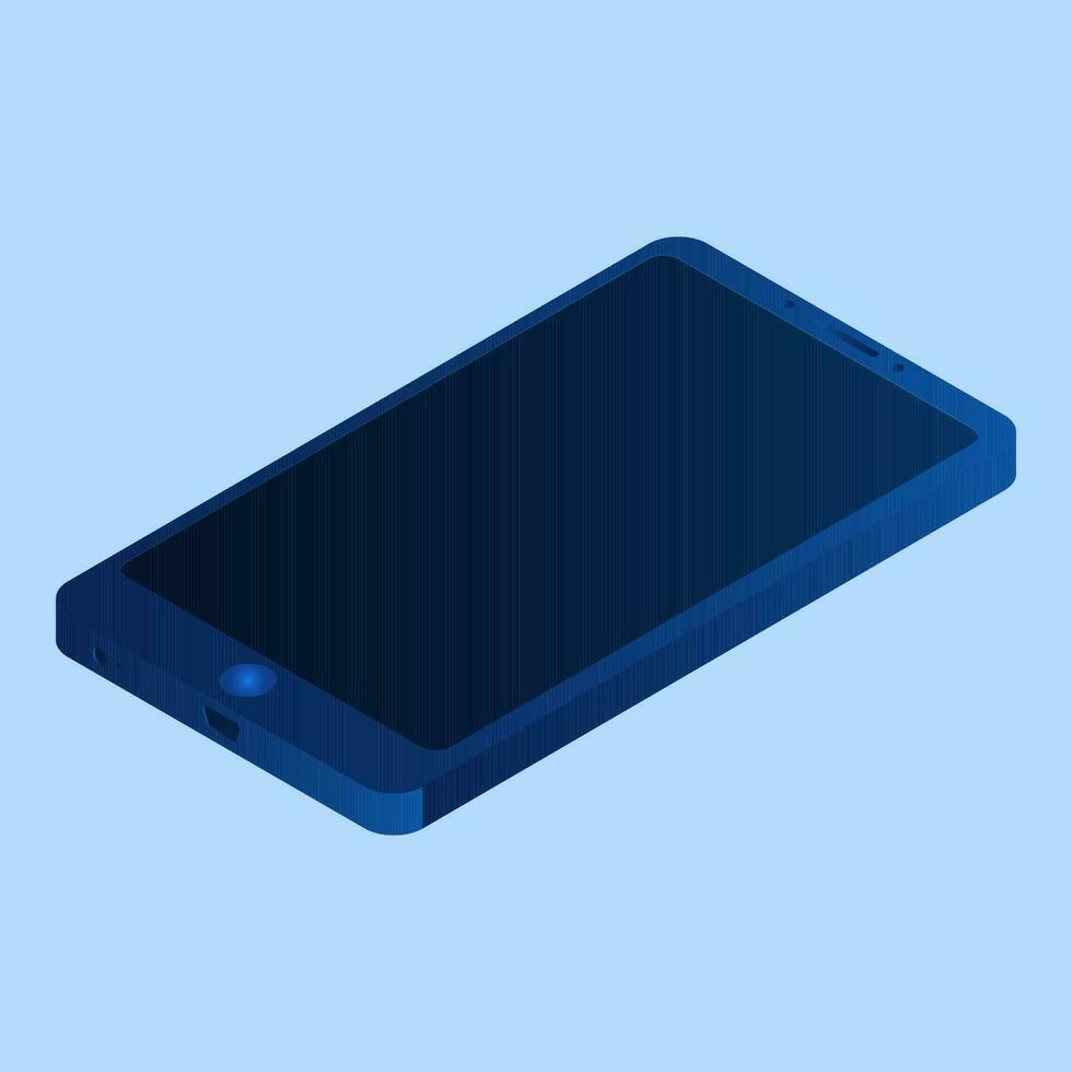 3d ilustração do Smartphone dentro azul cor. vetor