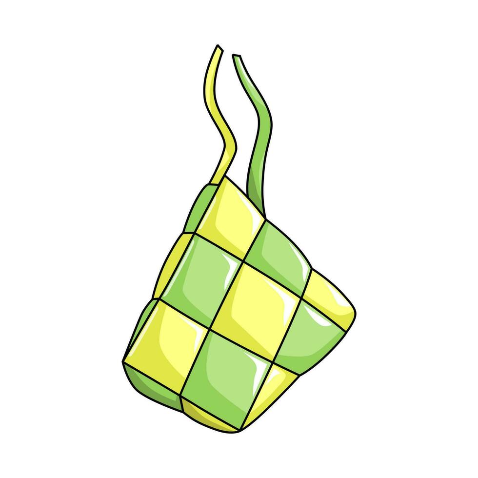 ketupat Comida festival muçulmano, vetor ilustração, realista projeto, arroz bolinho de massa